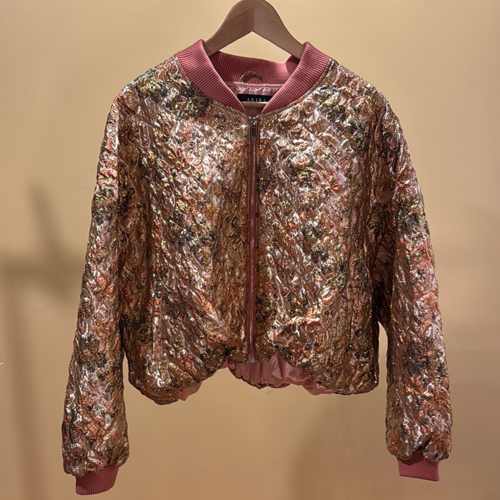 Akira Multicolor Brocade Bomber Jacket | Woman’s Size M